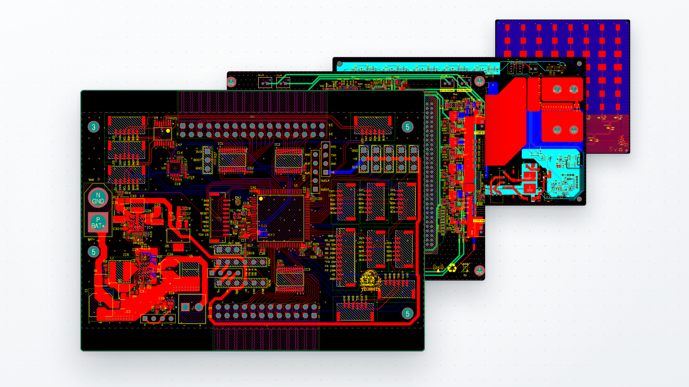 Macro photo of a printed circuit board