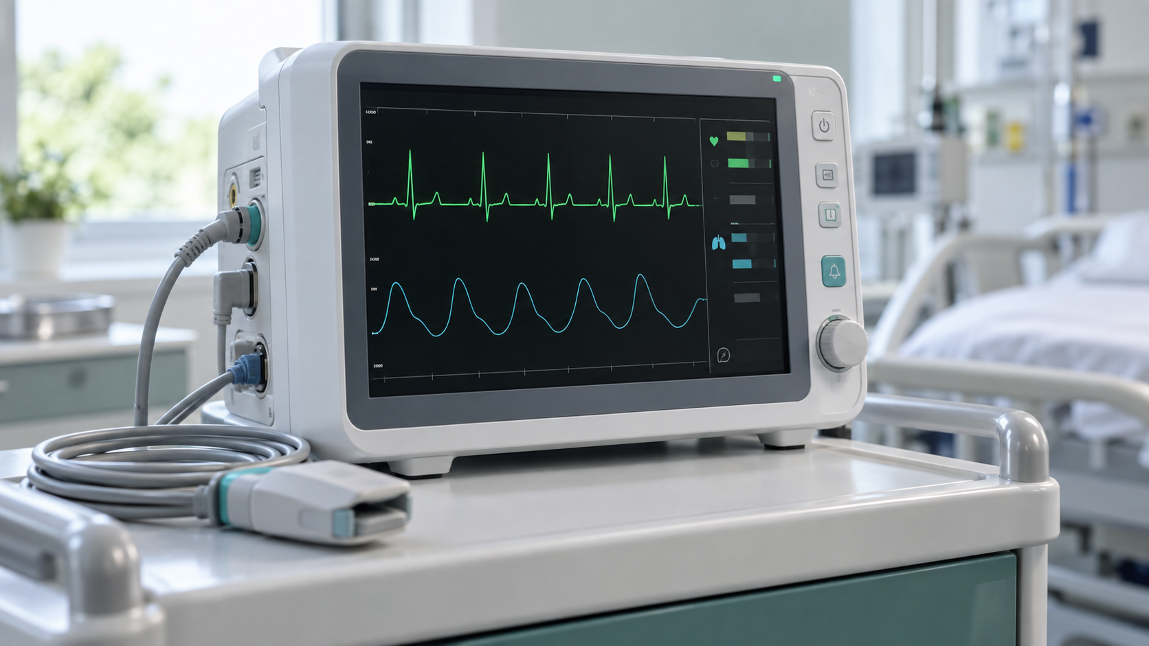 Medical professional using a monitoring device